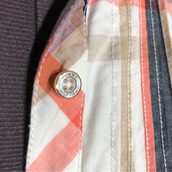 Tommy Hilfiger Cotton Linen Blend Check Sleeveless Tie A-Line Buttoned Dress S/P - Picture 7 of 13